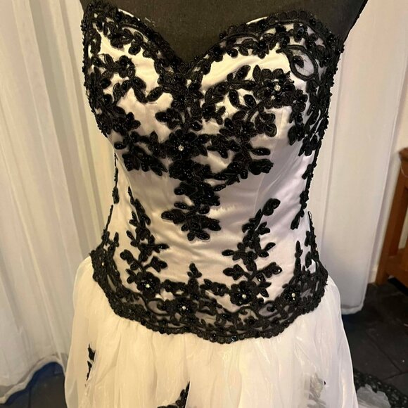 Black and White Ballgown - Picture 2 of 4